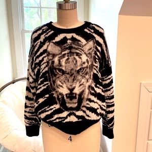 Yves Saint Laurent Mohair Tiger Print Sweater 2014